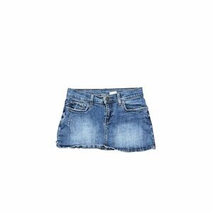 Y2K Low Rise Light Wash Denim Mini Skirt Size Medium